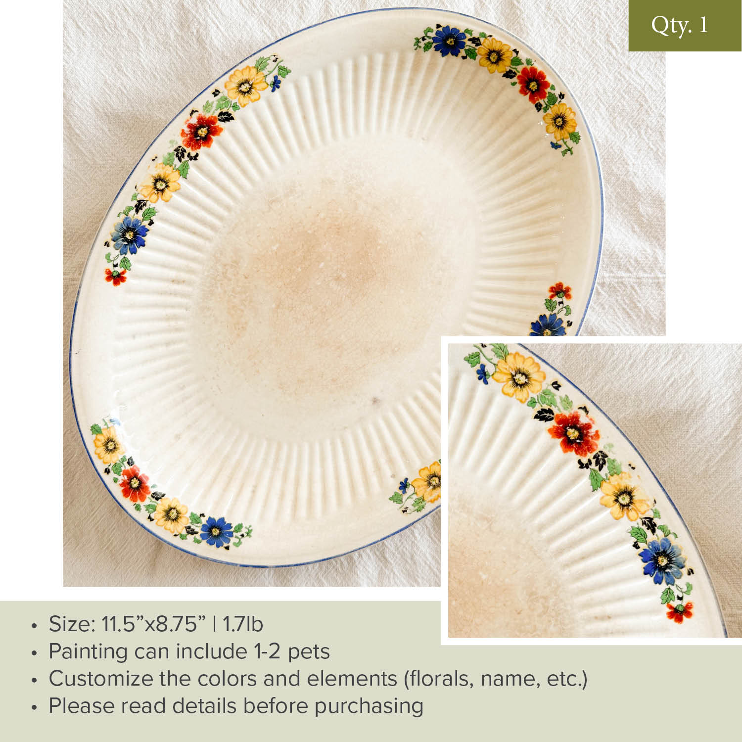 PLATE 14 | Muli-color | Floral | 11.5
