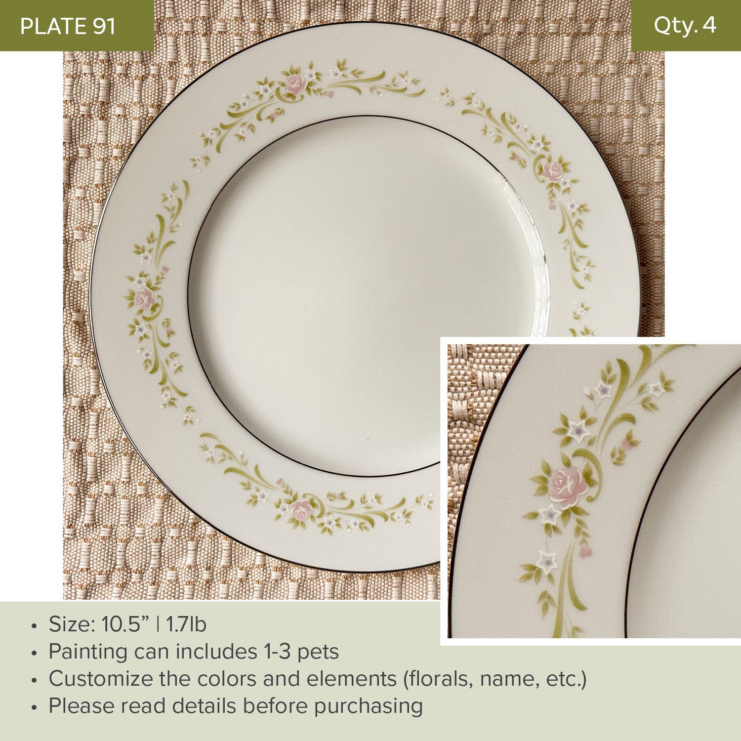 Plate 91 | Floral | 10.5