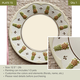 Plate 72 | Pineapple | 12.5 | fits 1-3 pets