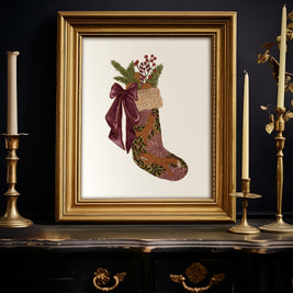 Woodland Fox Stocking Art Print