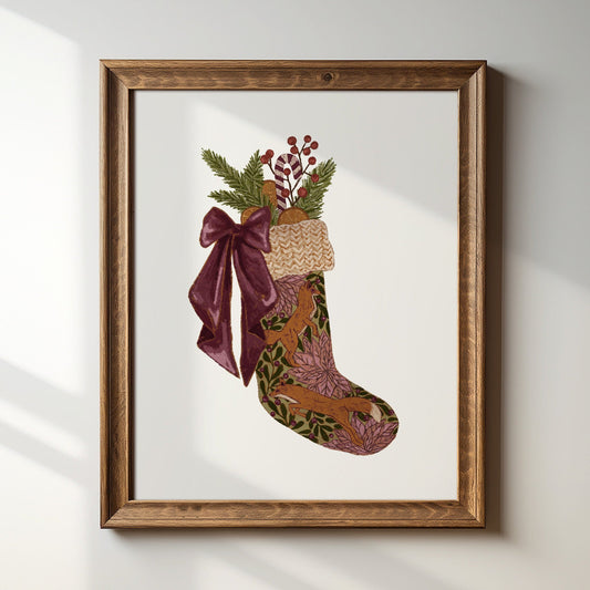 Woodland Fox Stocking Art Print