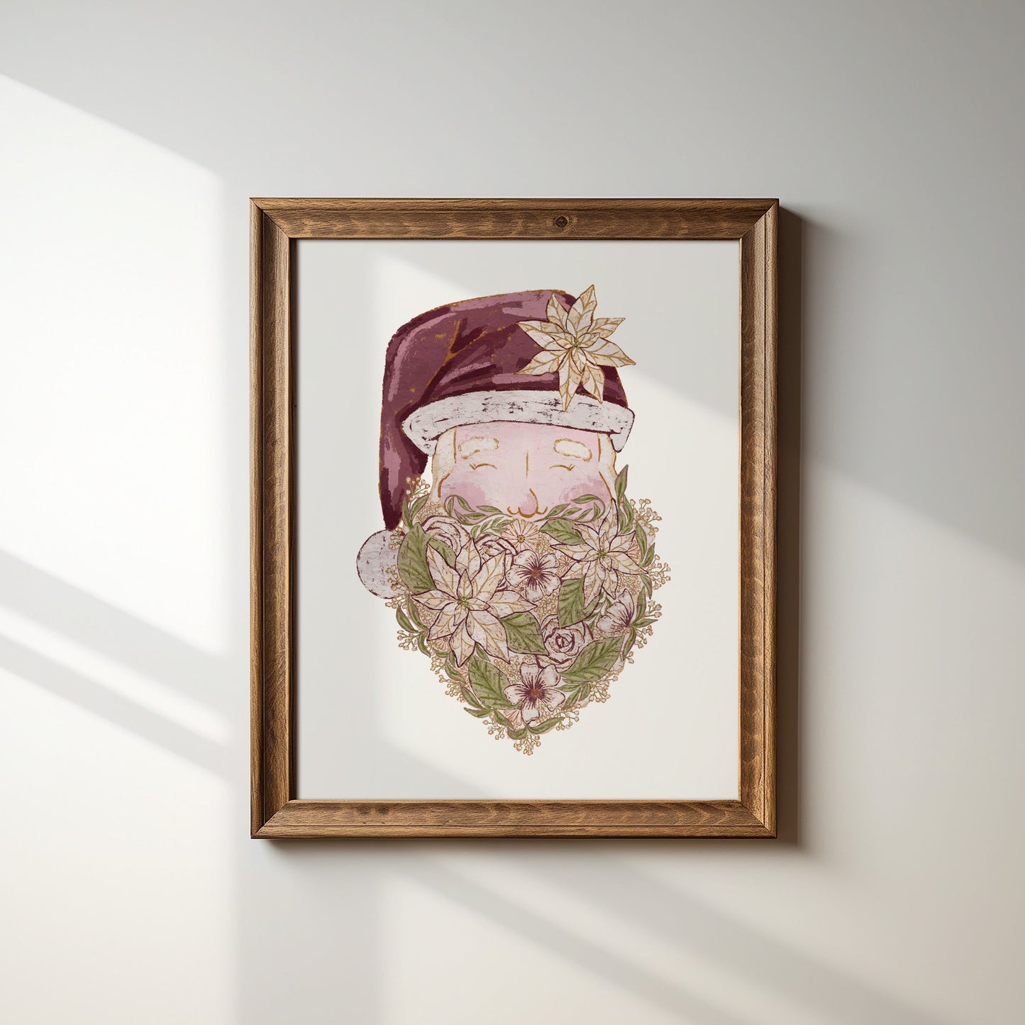 Woodland Santa Holiday Art Print