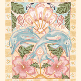 Dolphins and Florals | 8x10 Print