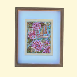 Sailboat Original Painting - Blooms & Sails