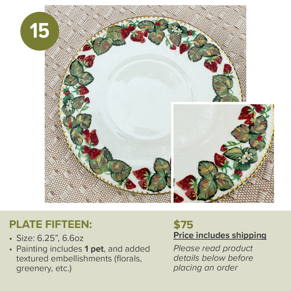 Custom Painted Pet Portrait Plates