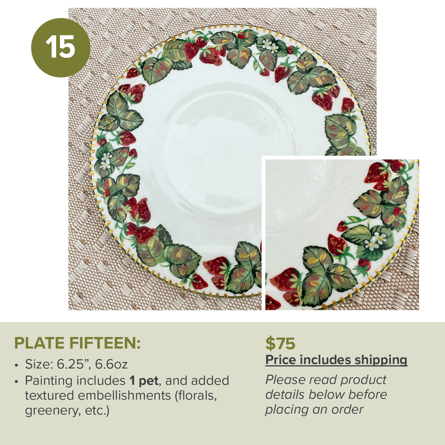 Custom Painted Pet Portrait Plates