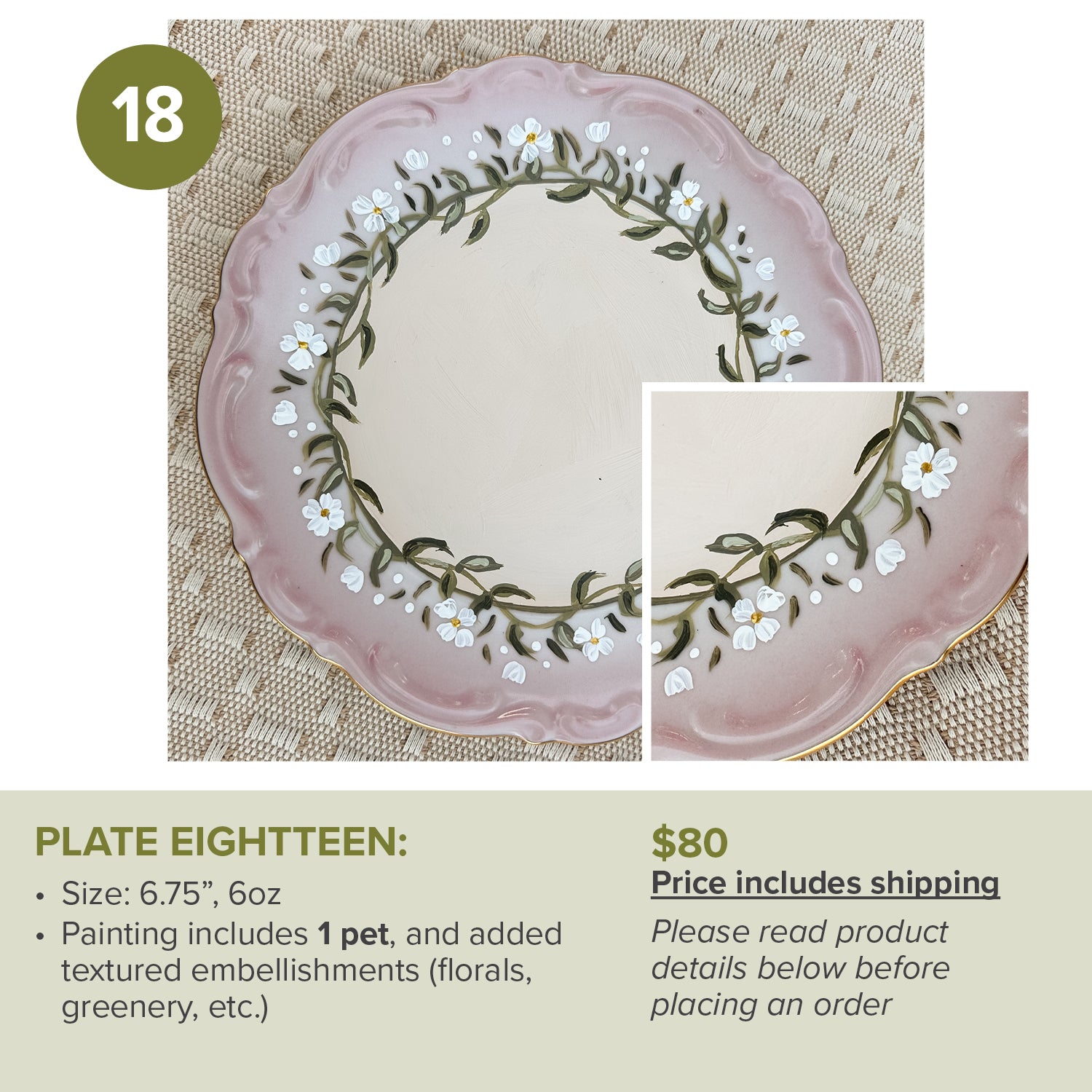 Custom Painted Pet Portrait Plates