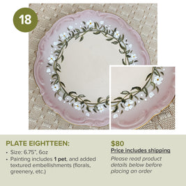 Custom Painted Pet Portrait Plates