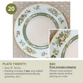 Custom Painted Pet Portrait Plates