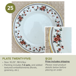 Custom Painted Pet Portrait Plates