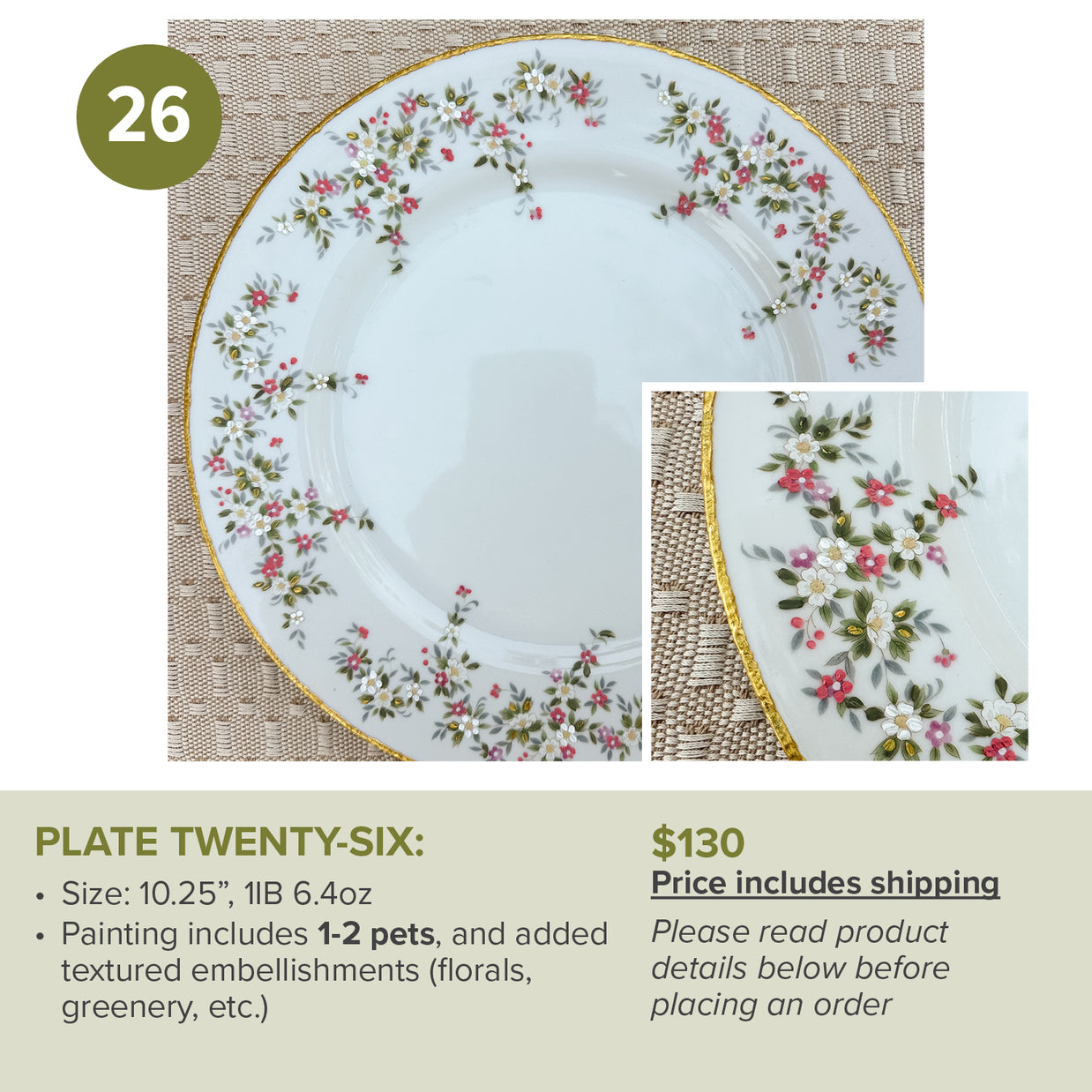 Custom Painted Pet Portrait Plates