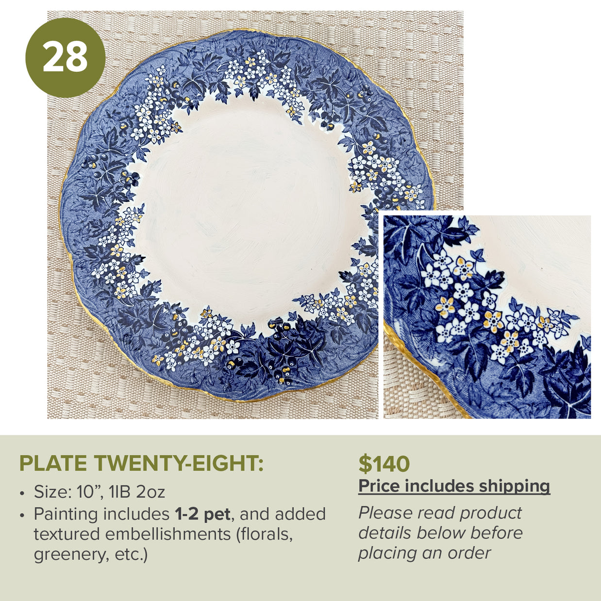 Custom Painted Pet Portrait Plates