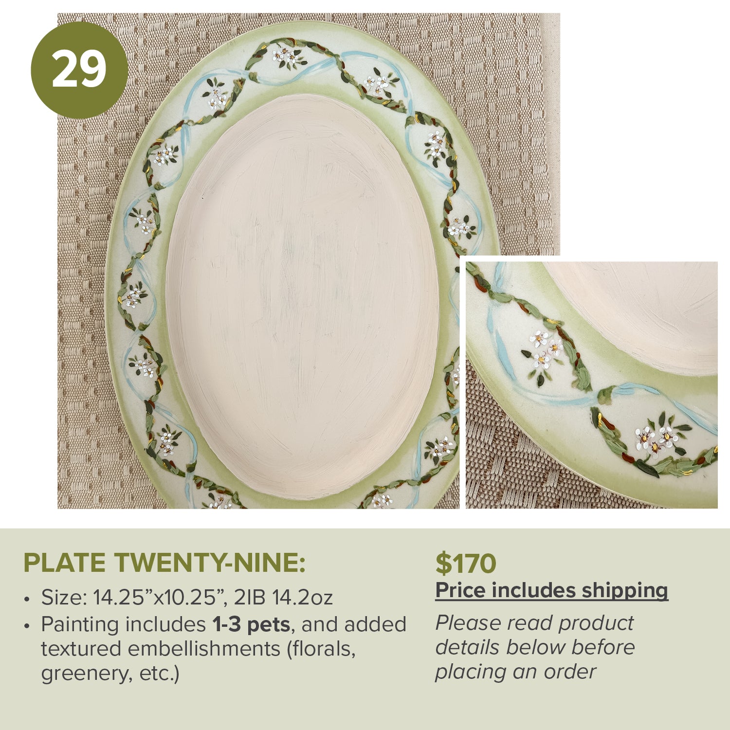 Custom Painted Pet Portrait Plates