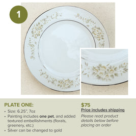 Custom Painted Pet Portrait Plates